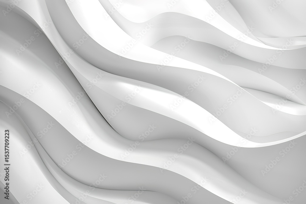 Obraz premium Abstract white waves creating a smooth flowing pattern with light and shadow play