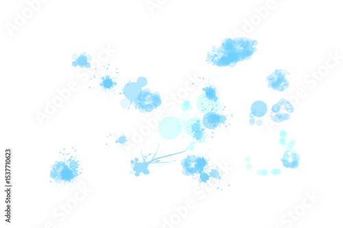 水彩で描いた青のしぶき