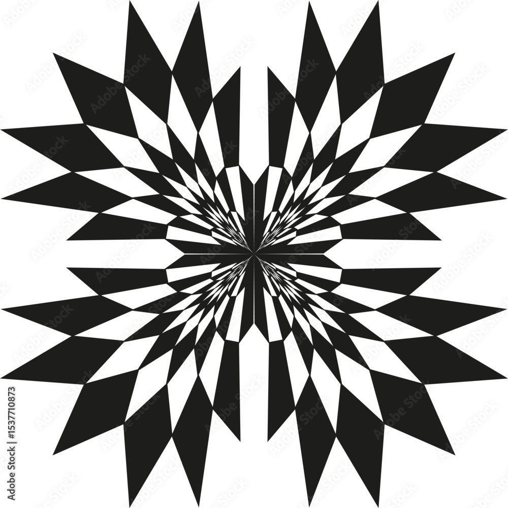 Starburst icon design. Sharp pointed shape. Vector abstract symmetry. Black explosion figure. Starburst icon design. Sharp pointed shape. Vector abstract symmetry. Black explosion figure.