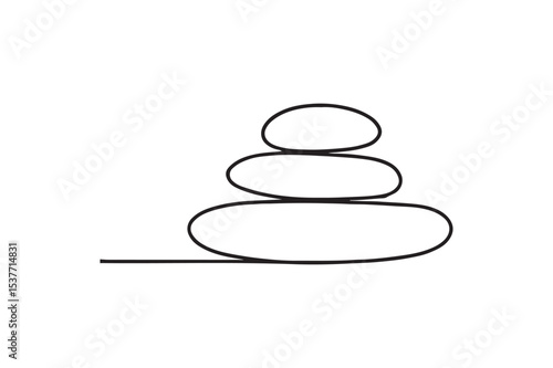 Flat Rocks continuous one line drawing minimalism design