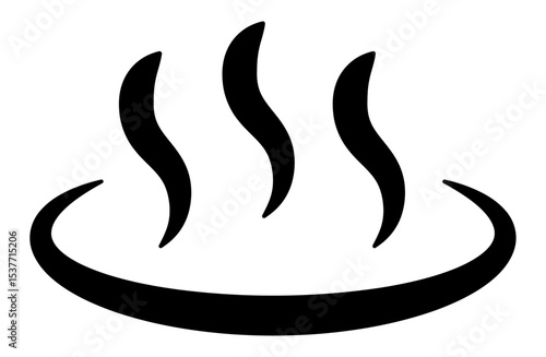 温泉マークのシンプルアイコンベクターイラスト