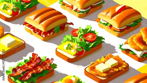 A vibrant and appetizing morning breakfast scene