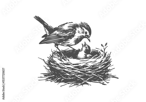  European Robin hand drawn sketch vector illustration