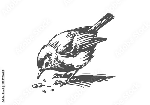  European Robin hand drawn sketch vector illustration