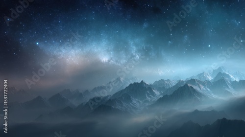 Wallpaper Mural Misty mountain night Torontodigital.ca