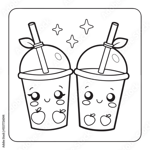  Easy Coloring Fun with Food, Drinks & Sweets, Coloring Books, Simple, Cute Illustrations Coloring Pages, kawaii food Activity, Bold and Easy Designs for Adults, Teens, and Kids. Printable kawaii food