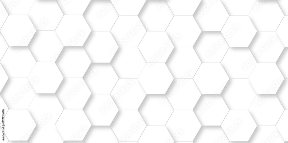 Abstract minimal white lines Hexagonal structure futuristic white background and Embossed Hexagon , honeycomb white mosaic cell web ,light and shadow texture design. Abstract minimal white lines Hexagonal structure futuristic white background and Embossed Hexagon , honeycomb white mosaic cell web ,light and shadow texture design.