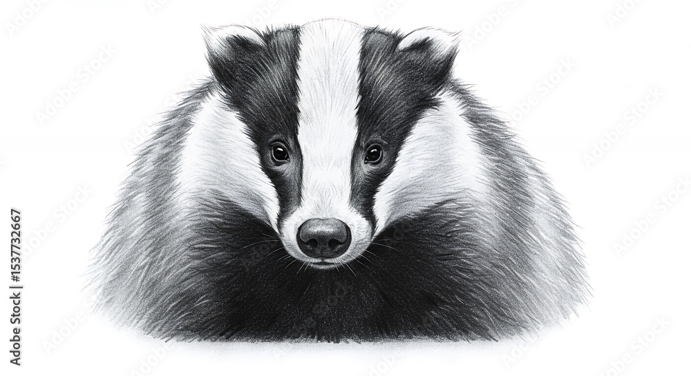 Obraz premium Badger portrait illustration