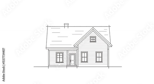 Line drawing of house plan
