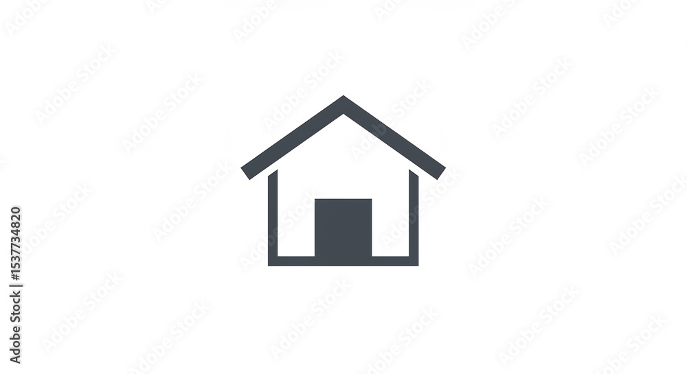 Fototapeta premium Simple gray house icon illustration