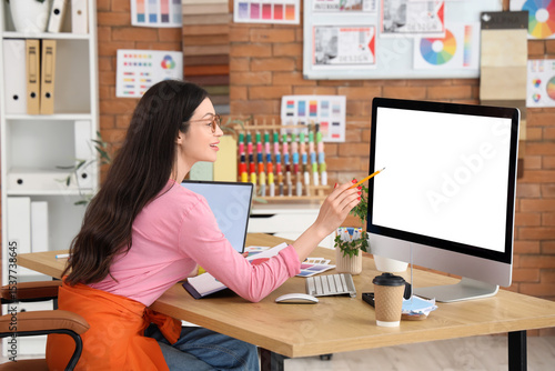 Female designer working wit...