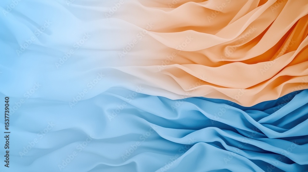 Obraz premium Abstract Blue and Orange Fabric Drape with Gradient Texture