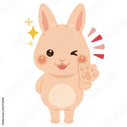 グッドサインを出すウサギのキャラクターイラスト