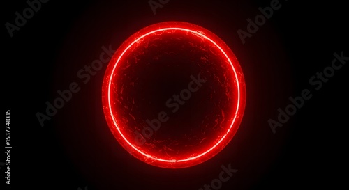 Red Ring Glowing in Darkness