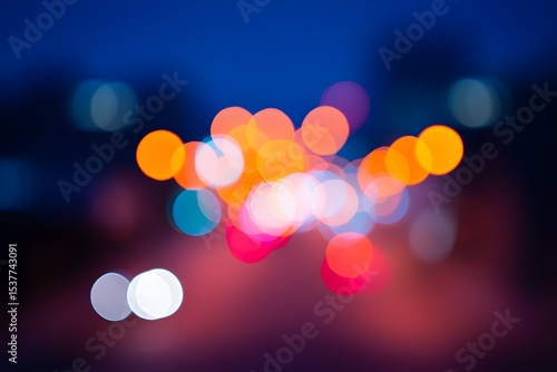Abstract Light Painting Night Photography of an Urban Landscape