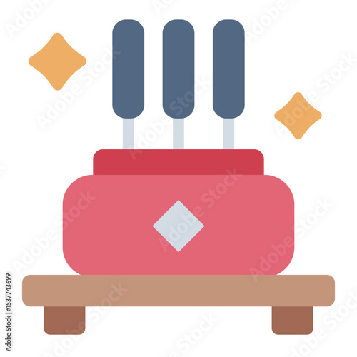 Incense burner flat icon for ritual and cultural ceremony use