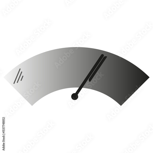 Speedometer scale icon. Motion gauge figure. Black meter shape. Vector symbol.