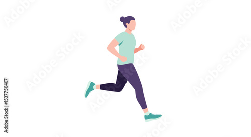 Running Woman: Vector Illustration for Active Lifestyle