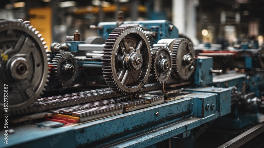Fototapeta premium Complex industrial gears and machinery