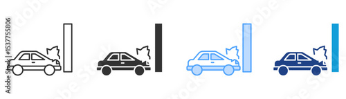 Accident Icon Set Multiple Style Collection