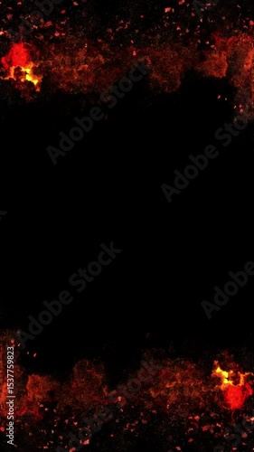 fire red particles flow, inferno particles, ember dust, loop transparent video, vertical social media motion background