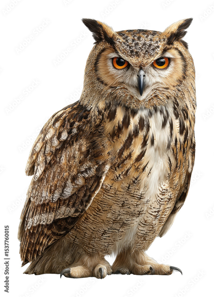 Obraz premium Majestic owl in natural habitat wildlife forest environment cut out png