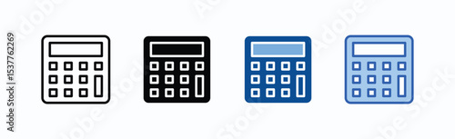 Calculator icon sheet multiple style collection isolated vector