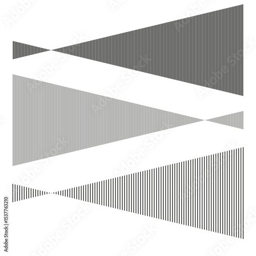Triangle stripe figure. Diagonal sharp pattern. Vector optical contrast. Minimal abstract shape.