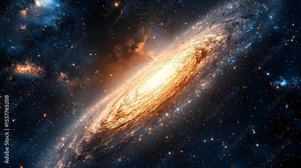 Fototapeta premium Majestic spiral galaxy in the depths of interstellar space