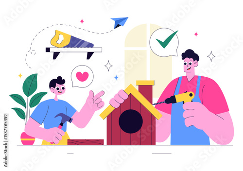 Craft Workshop Vector Illustration Featuring a DIY Class with Artist Hands Creating Creative Work and Art Project in a Flat Style Cartoon Background