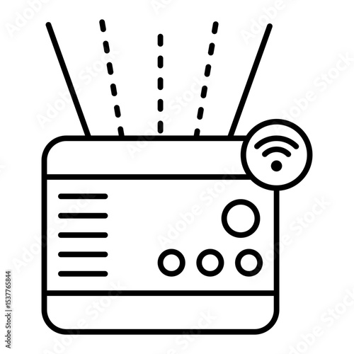 automatic air purifier line icon with editable stroke