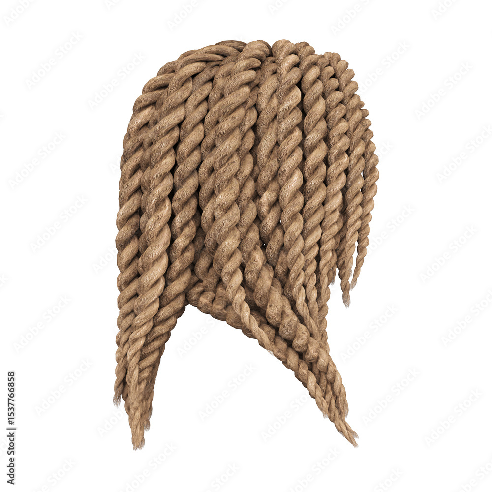 Obraz premium 3d render braid dreadlock blonde hair isolated
