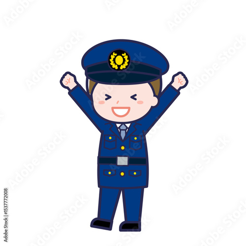 警察官／ななめ／男性 03