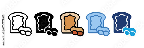 Peanut Butter Toast Icon Element For Design