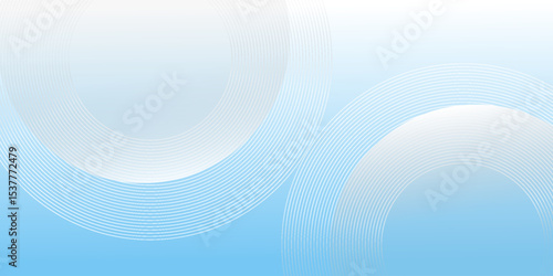 Abstract minimalist banner background, pastel colorful, blue and white gradations. Circle effect style geometric simple art