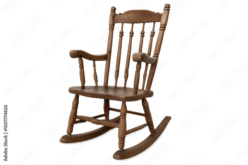 Comfortable rocking chair creating a cozy and relaxing atmosphere, perfect for interiors or design projects with transparent background Comfortable rocking chair creating a cozy and relaxing atmosphere, perfect for interiors or design projects with transparent background