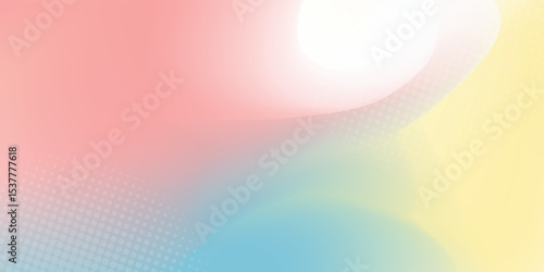 Abstract clear blue sky. Pastel rainbow. Light blue, pink and yellow color vector banner. Pastel gradient sky pattern. Blurred light fuzz colorful gradient background. Vector soft horizontal backdrop