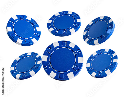 Casino chip coins with transparent background