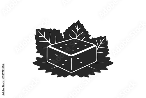 Tofu vector silhouette illustration isolated on white background