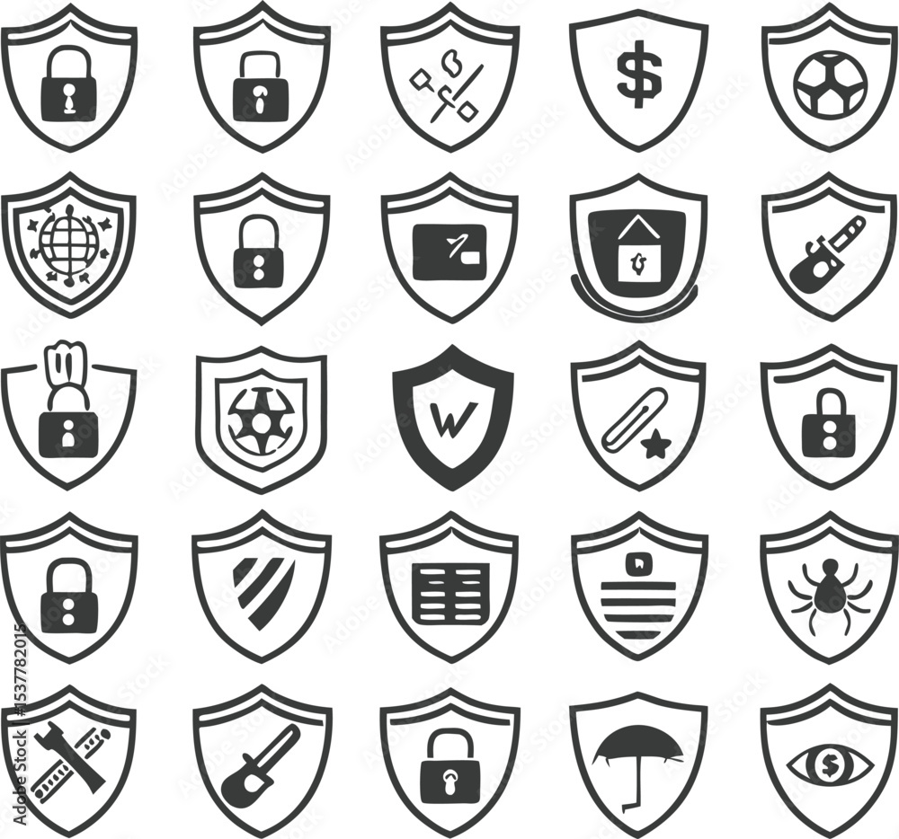 Shield Icons Set Shield Icons Set