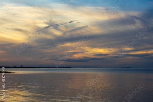 Wallpaper Mural Beautiful cloudy evening sky over Cleveland Point, viewed across Moreton Bay, from Morwong Beach, Coochiemudlo Island. Queensland, Australia Torontodigital.ca