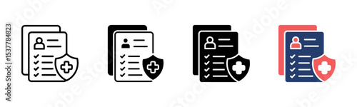 Health Coverage icon sheet multiple style collection