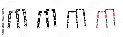 Walking Aid icon sheet multiple style collection