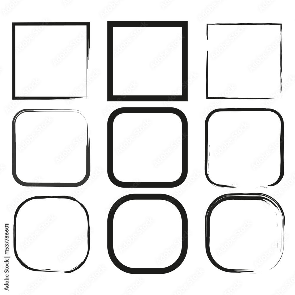 Outlined square icon. Frame vector shape. Minimal box form. Graphic layout design. Outlined square icon. Frame vector shape. Minimal box form. Graphic layout design.