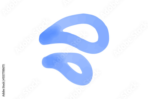 手描き水彩タッチの汗・涙マーク　青