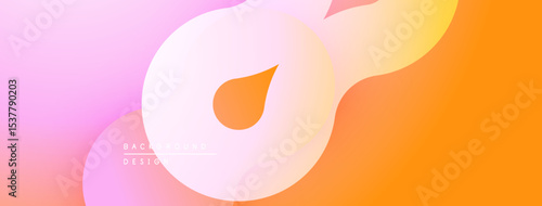 Abstract fluid shapes, gradient colors. Pink, orange hues blend smoothly. Modern design element for backgrounds, presentations.