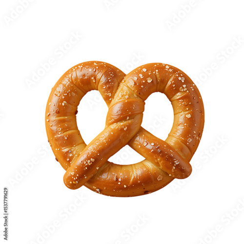 Obraz na płótnie Single salted pretzel isolated on transparent background