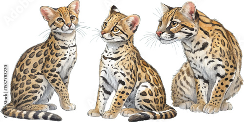 Three Ocelots
