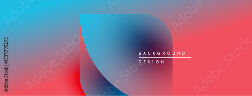Abstract gradient background. Blue, pink hues blend smoothly. Minimalist design features text overlay, simple shape. Modern aesthetic.