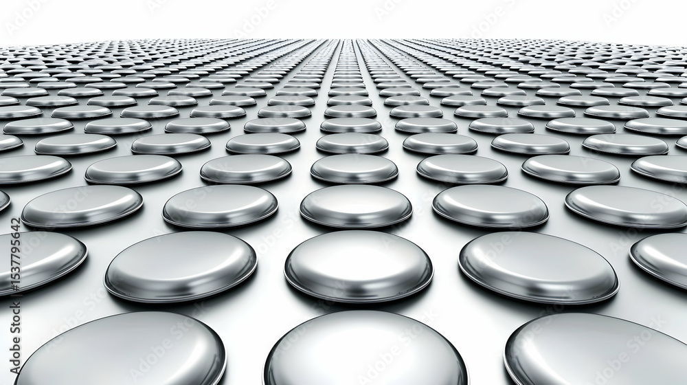Fototapeta premium Abstract geometric pattern of repeating circles. Perspective view. Possible use for background design
